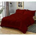 thumbnail image 3 of DNG Creations 1 Piece Ruffle Diamond Comforter All Season 550 GSM Oversized King Size - 800 Threads Count, 100% Egyptian Cotton Solid Burgundy Colour, 3 of 7