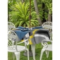 thumbnail image 2 of Outdoor Tablecloth with Umbrella Hole and Zipper, Yellow Geometric Round Table Cloth 60 Inch Waterproof Tablecloth, Gray Black Retro Abstract Stripes Lines Picnic Table Cover for Patio Camping, 2 of 7