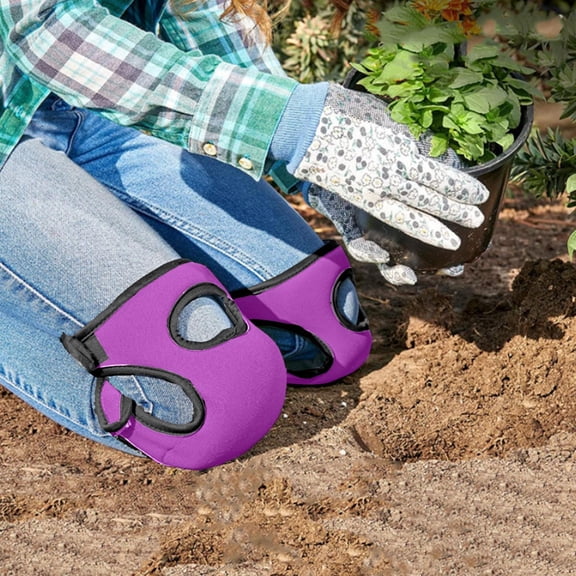 Gardening Knee Pads Soft Comfort Kneeler Knee Protective Cushions Ultra Thick Memory Foam Anti-slip Adjustable Knee Braces Kneepads for Gardener Cleaning Kneeling Scrubbing Floors , Purple