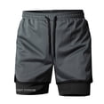 thumbnail image 3 of Men's Sports Quick Dry Shorts, Athletic Shorts, Sweat Shorts, Elastic Waist Breathable Stretchy, Gym Workout Running Vacation, Summer Outdoor | AESTIVO,Gray 2XL, 3 of 6