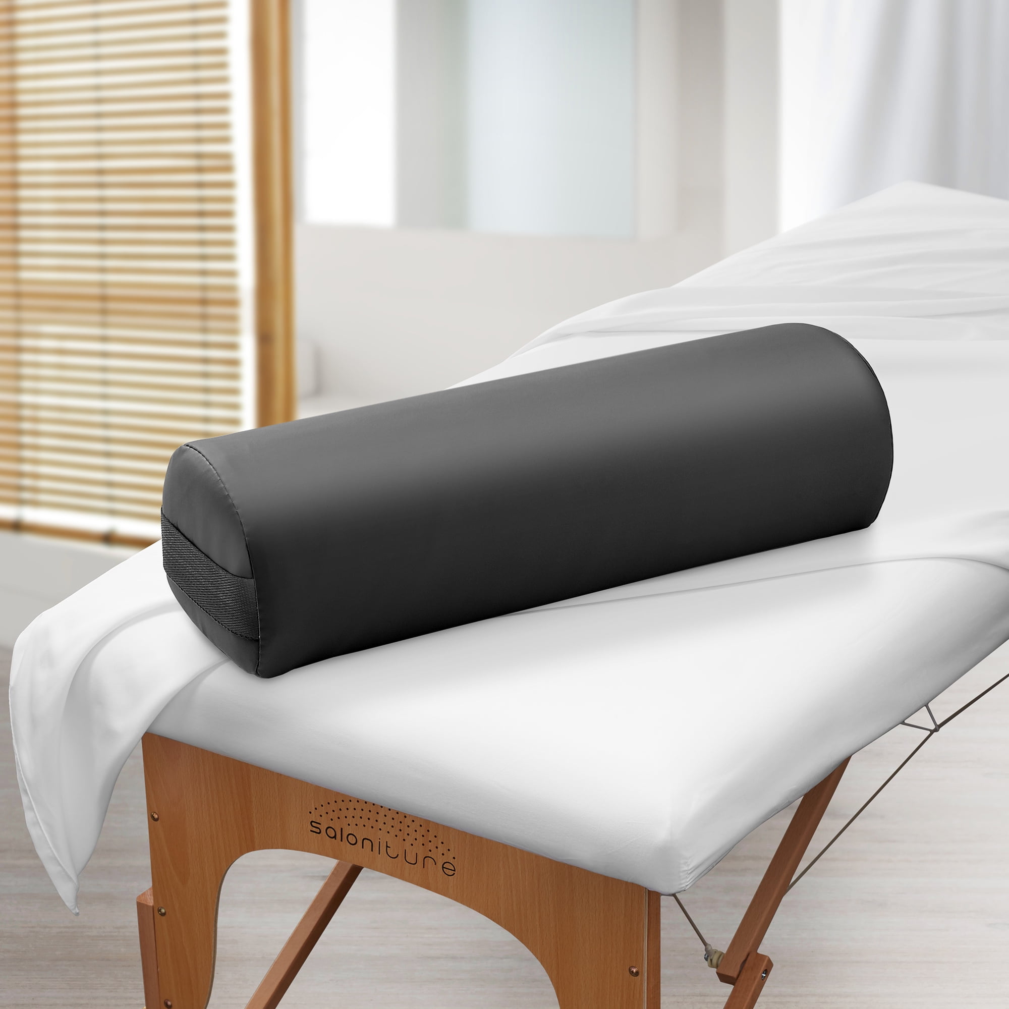 Saloniture 3/4 Round 26 x 6 x 4.5 Massage Table Bolster Pillow Pad -  Black in 2023