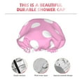 thumbnail image 4 of Gaeub Pink And White Polka Dot Shower Caps for Women Men,Double Waterproof Layers Bathing Hat,Elastic and Reusable Bath Caps, 4 of 7