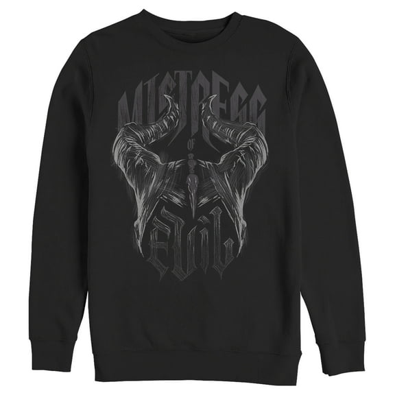 Men's Maleficent: Mistress of All Evil Sketch Horns Sweatshirt Black 2X Large