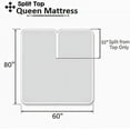 thumbnail image 3 of Top Split-Queen: Adjustable Queen Bed Sheets - 4PC Bed Sheet Set - 100% Egyptian Cotton - 800 Thread Count - 15 Inch Deep Pocket, Top Split Queen, White Stripe - Split Down 32 inches from The top, 3 of 8