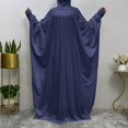 thumbnail image 2 of HJYCHN Elegant Women Abaya Prayer Dress with Hooded Hijab Kaftan Arab Robe for Daily Wear Blue One Size, 2 of 7