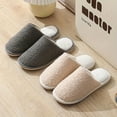 thumbnail image 4 of CHUANK Men‘s Cozy Plush Slippers - Solid Color  Non-Slip Rubber Sole  Perfect for Fall/Winter Indoor Comfort, 4 of 6