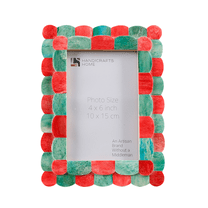 Handicrafts Home Picture Frame 4x6 Decorative Modern Wall Décor Gift Frames for Home, Green & red