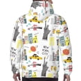 thumbnail image 7 of Picia New York Pattern Casual Men's Hoodie - Lightweight Hooded Sweatshirt with Kangaroo Pocket, Comfortable Pullover for Everyday, Travel-XX-Large, 7 of 7