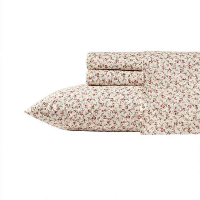Juego de sábanas Laura Ashley Sweet Success de algodón rosa percal