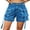 Blue, variant on Michellecmm Women Denim Shorts, High Waist Solid Cargo Shorts with Pockets