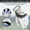thumbnail image 3 of FINGER TEN Golf Gloves Men Left Hand Right Leather Value 2 Pack, Mens Golf Glove for Right Left Handed Golfer All Weather Grip Small Medium ML Large XL, 3 of 7