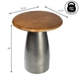 thumbnail image 5 of JONATHAN Y Otto 18" Modern Rustic Round Wood/Metal Accent Table, Honey Wood/Oxidized Nickel, END5001A, 5 of 7