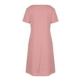 thumbnail image 4 of WRKEKC Summer Casual Dresses for Women, Womens T-Shirt Dresses, Women's Trendy Summer Loose Fitting Dresses Solid Color Short Sleeve V-Neck Casual Dress, 4 of 7