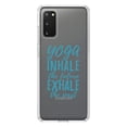 thumbnail image 1 of DistinctInk Clear Shockproof Hybrid Case for Galaxy S20 / S20 5G (6.2" Screen) - TPU Bumper Acrylic Back Tempered Glass Screen Protector - Yoga Inhale the Future Exhale the Past, 1 of 2