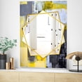 thumbnail image 4 of DESIGN ART Designart 'Grey and Yellow Blur Abstract' Modern Mirror - Frameless Printed Wall Mirror 27.5in.x39.5in., 4 of 5