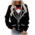 thumbnail image 1 of WEAIXIMIUNG Robe Chandail en Molleton Manches Courtes en Velours de Noël pour Femmes Mignon Col Rond Chandail avec Imprimé Mode Vacances Sans Capuche, 1 of 7