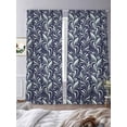 thumbnail image 3 of Blossoming Petals and Leaves Sheer Curtains 2 Panels Set Abstract Polka Dot Green Blue Sheer Window Curtains Light Filtering Rod Pocket Voile Drapes for Bedroom Living Room 52"X96", 3 of 8