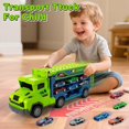 thumbnail image 4 of Truck Toys Car for 3, 4, 5, 6 Years Old Boys, Transport Truck Car Toy, Foldable 2 Layer Transport Car Toys with 27 in Race Track and 6 Metal Cars, Birthday Gifts for Toddler Boys Girls, 4 of 8