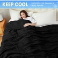 thumbnail image 4 of Summer Cooling Blankets for Hot Sleepers, Ice Throw Blanket for Sofa Bed, Breathable Summer Thin Blanket for Travel Camping, Cold Throws for Sleeping Night Sweats to Keep Cool 60" x 80", Black, 4 of 7
