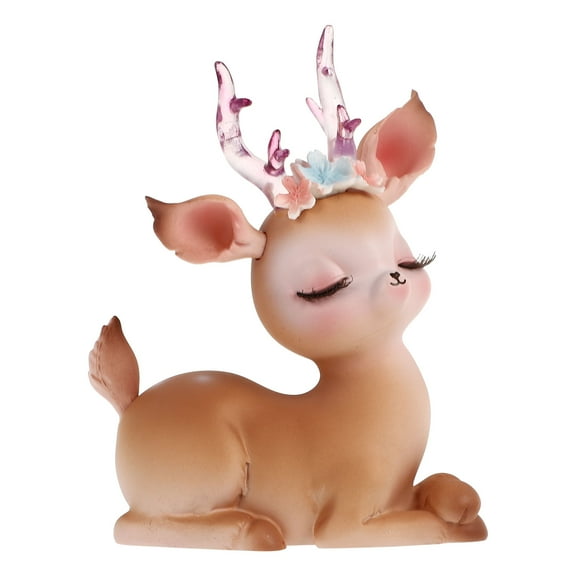 Guangmc Woodland Deer Figurines Cake Topper Set - Cute Miniature Animal Toys