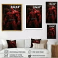 thumbnail image 4 of Designart "Red Giant Superhero I" Abstract Framed Wall Art - Modern Red Giants Bedroom Framed Canvas Wall Art, 4 of 6