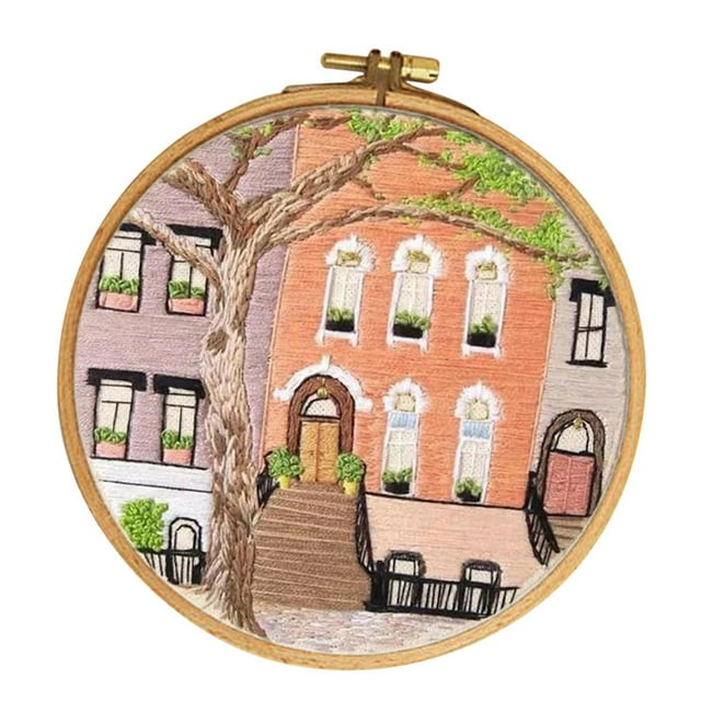 yuksok Comprehensive range of embroidery starter with garden pattern, including E002