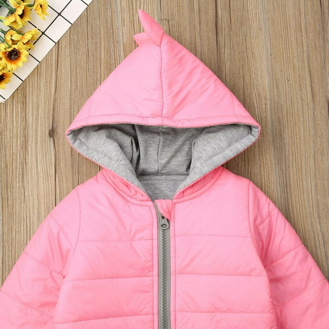 Chandails à Capuchon pour Tout-Petits Enfants Bébé Fille Garçon Manteau d'Extérieur Dinosaure 3D Veste Chaude d'Hiver
