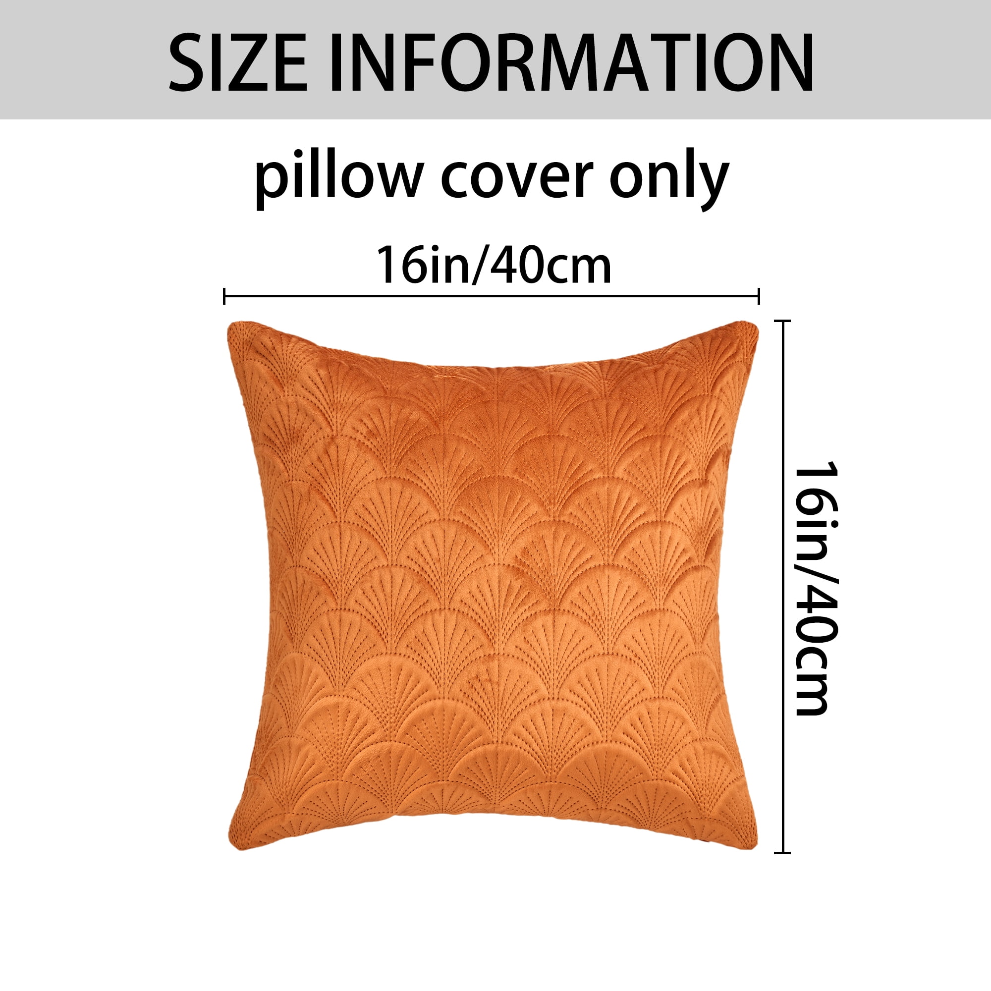 Unique Bargains Pack of 2 Velvet Solid Throw Pillow Covers 16" x 16" Orange