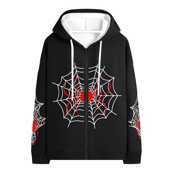 bravefron Boys Girls Print Hooded Zip Sweatshirt Cozy Jacket Long Sleeve Top for Fall Unisex Kids