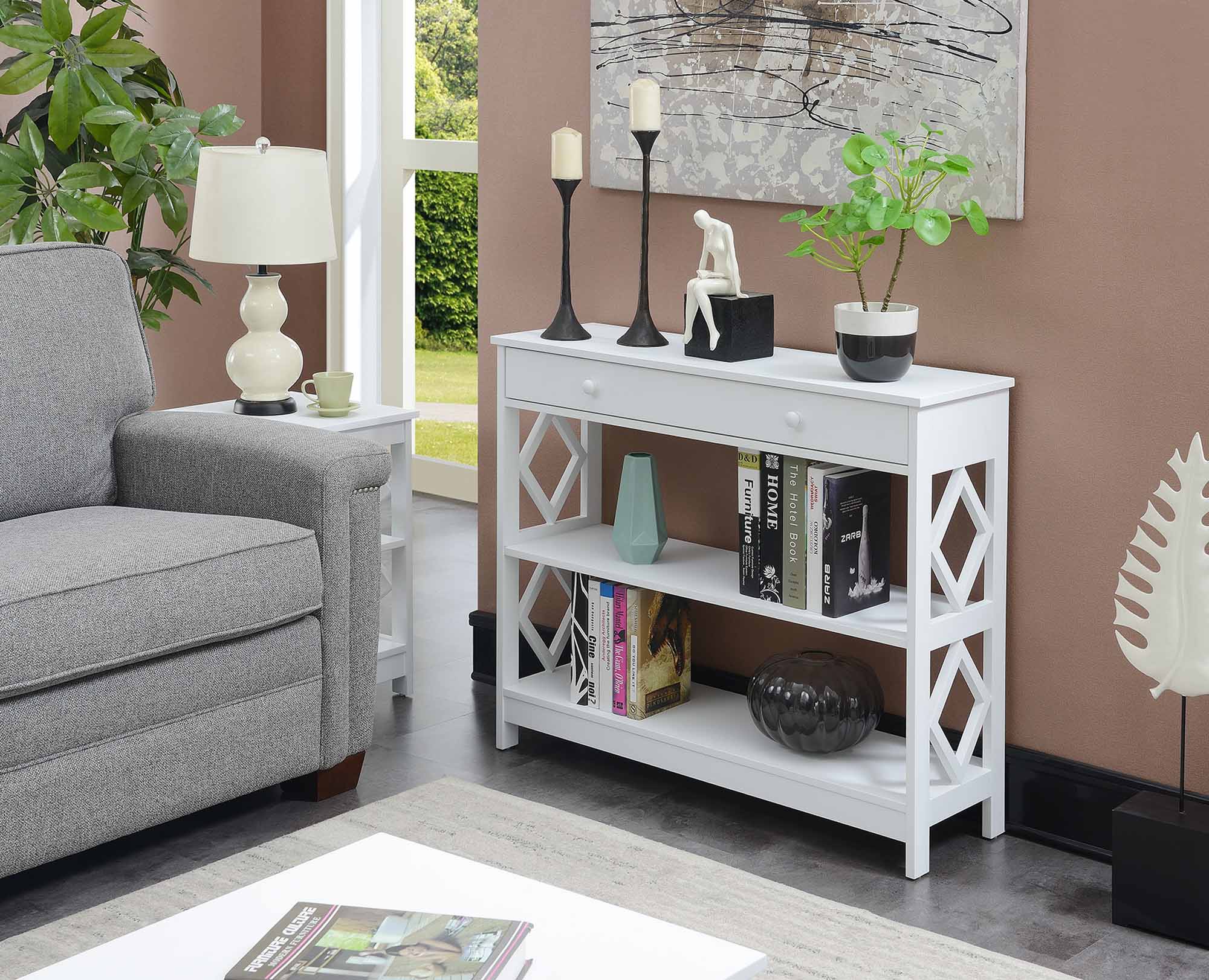 Convenience Concepts Diamond 1 Drawer Console Table