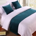 thumbnail image 2 of 2 piezas de estilo europeo de lujo suave cama bufanda ropa de cama decoración de protección para dormitorio Hotel accesorio de habitación de Baoblaze Bed Runner, 2 of 8