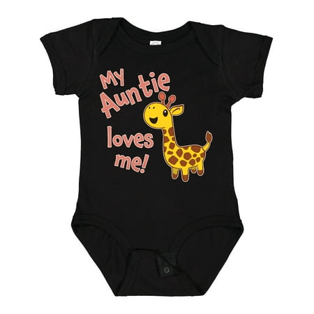 

Inktastic My Auntie Loves Me- Cute Giraffe Gift Baby Boy or Baby Girl Bodysuit