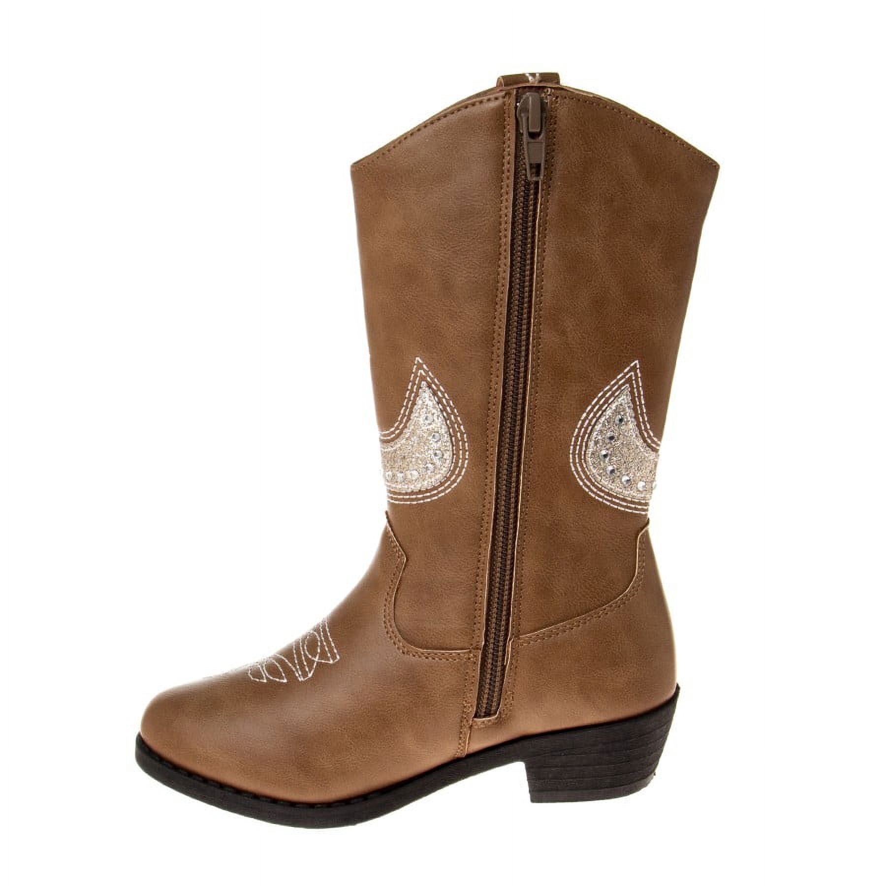 Kensie Girl Zip-up Low Heel Faux Leather Cowgirl Boots