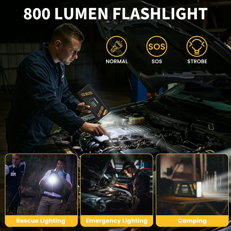 AVAPOW Jump Starter with Air Compressor, 150PSI 6000A Car Battery