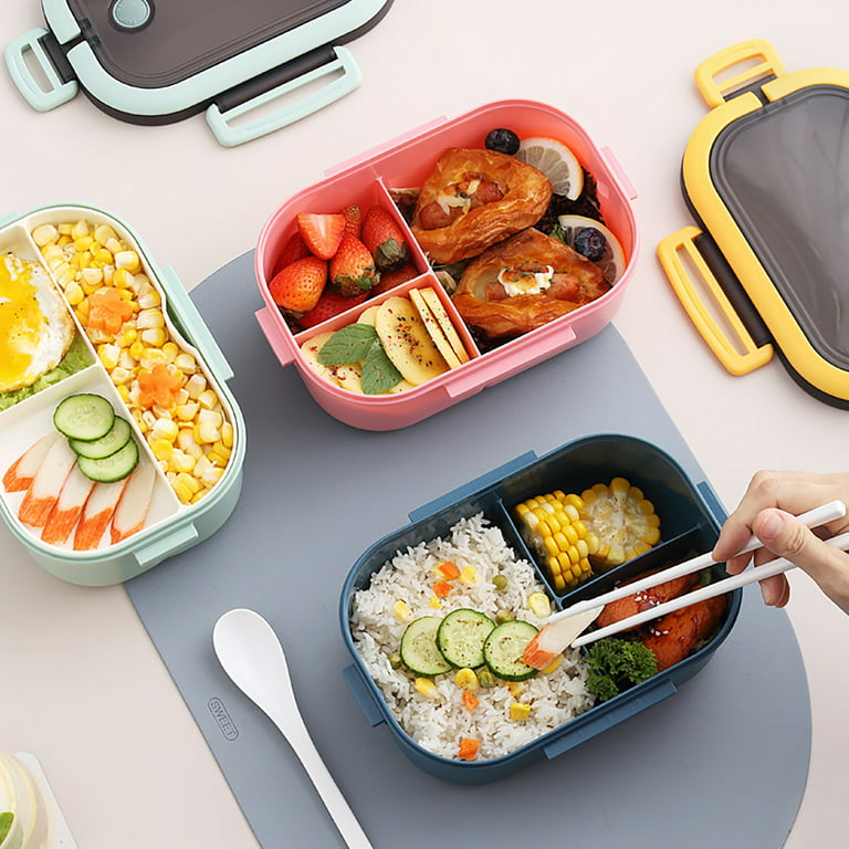 Hadanceo Lunch Box Anti-slip Handle 1 Set Beach Picnic Food Box Pack Rice  Convenient for School 