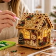 thumbnail image 3 of Gingerbread House Christmas Decor Diy Diamond Painting Kit Light Up Hanging Ornament Craft Kit for Adults Holiday Home Decorations, 3 of 3