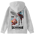 thumbnail image 3 of Ultraman Rising Ultraman & Emi Front & Back Art Youth Athletic Heather Long Sleeve Hooded Sweatshirt  - XXL, 3 of 5