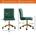 Furniliving Velvet Armless MidBack Task Chair Swivel Office Chair Rolling Computer Chair