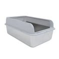 thumbnail image 1 of Stainless Steel Cat Litter Box with Lid, High Sided Metal Kitty Litter Tray with Scoop, Anti Urine Leakage & Easy Cleaning & Odor Control Semi Enclosed Cat Litter Box for Cats, 1 of 7