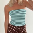 thumbnail image 5 of Antinious Ladies Solid Double Layer Stripe Tube Top Trendy Daily Casual Inner Bra, 5 of 5