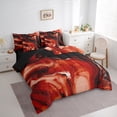 thumbnail image 4 of Manfei Marble Texture Road 7 Pieces Bedding Comforter Set,Modern Minimalist Artistic Full Bedding Set,Red Black Fitted Sheet Flat Sheet For Adults,Microfiber Room Decoration Reversible, 4 of 9