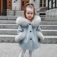 thumbnail image 2 of Vedolay Coat for Girls Long Sleeve Jacket Kids Plush Outerwear Warm Clothes Light Blue,100, 2 of 5