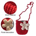 thumbnail image 3 of Bolso pequeño de punto de flores para bebé, bolso de lana para niña, 3 of 5