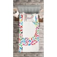 thumbnail image 3 of Ambesonne Letter P Quilted Bedspread Set 2 Pcs, Music Notes Uppercase, Twin Size, Multicolor, 3 of 3