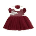 thumbnail image 1 of Robe Formelle de Princesse Fleurie pour Bébé Fille Robe de Fête d'Anniversaire Robe Tutu, 1 of 6
