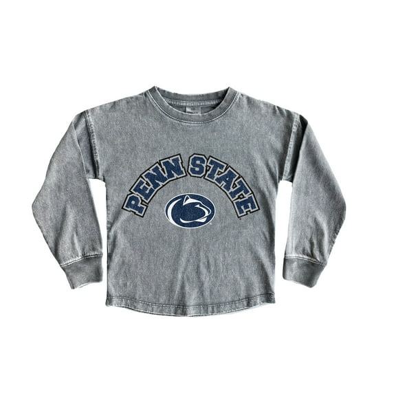 Youth Gameday Couture Gray Penn State Nittany Lions Faded Wash Pullover Top