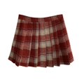 thumbnail image 1 of Gibobby faldas para mujer corta Falda de lana a cuadros de talle vintage de invierno para mujer(Rojo, M), 1 of 5