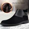 thumbnail image 3 of Men's Genuine Leather Buckle Dress Chelsea Boots with Side Zipper Fashion Pointed Toe Waterproof Non-Slip Casual Business Formal Booties, 3 of 6