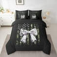 thumbnail image 2 of Manfei Cartoon Ribbon Bowknot Twin Bedding Sets 7-Piece for Teens, Rustic Camouflage Bedding Comforter Set, Vintage US Flag Reversible Sheet Sets, Ultra Soft Bedroom Decor, 2 of 7