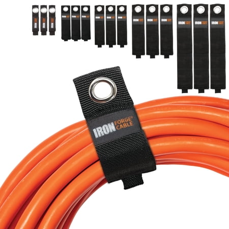 IRON FORGE CABLE Extension Cord Wrap Organizer  15 Piece Multi-Pack of Storage Straps - 3 Pieces of Small  Medium  Large  XXL  and XXXL Hanger Wraps for Power Cables  Hoses  Ropes  and More price history on PriceWatchPro